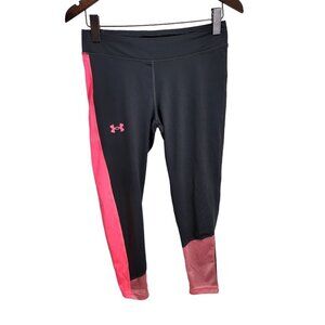 Under Armour Girl's Leggings Youth Size Large Gray Pink‎